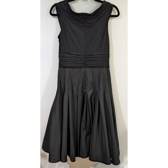 TADASHI Shoji | Black Taffeta Fit And Flare Dress - Picture 3 of 9